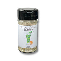 Thumbnail for A clear plastic bottle with a black lid labeled Mojito Lime Seasoning 🍋, a zesty salt-free blend. The label shows a mojito with lime and mint, and lists the net weight as 6.5 oz (184 g).