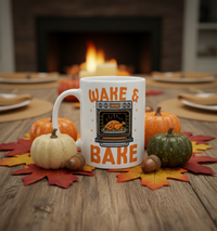 Thumbnail for Wake & Bake Mug – Funny Thanksgiving Coffee Cup