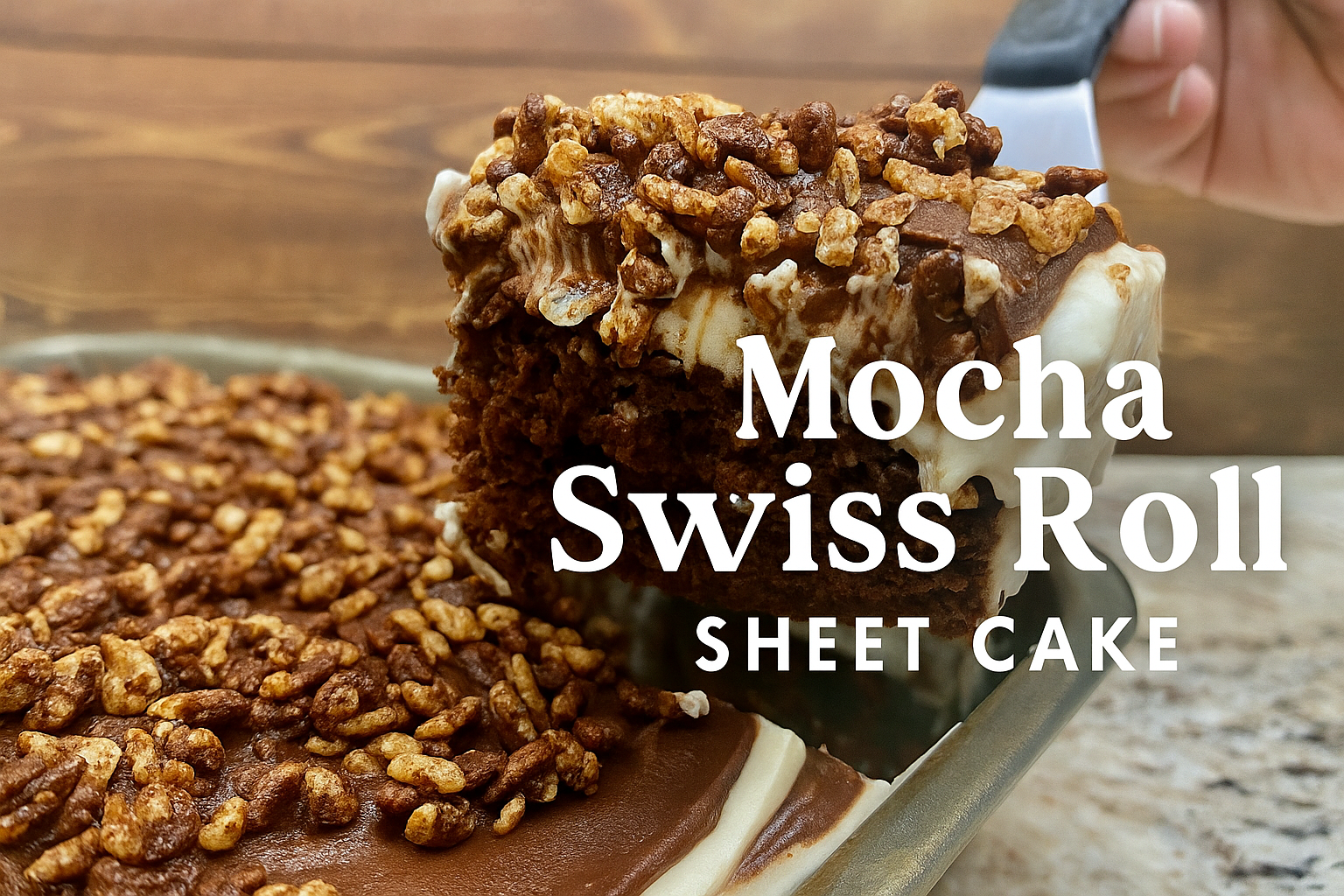 Mocha Swiss Roll (No-Roll Sheet Cake Version)