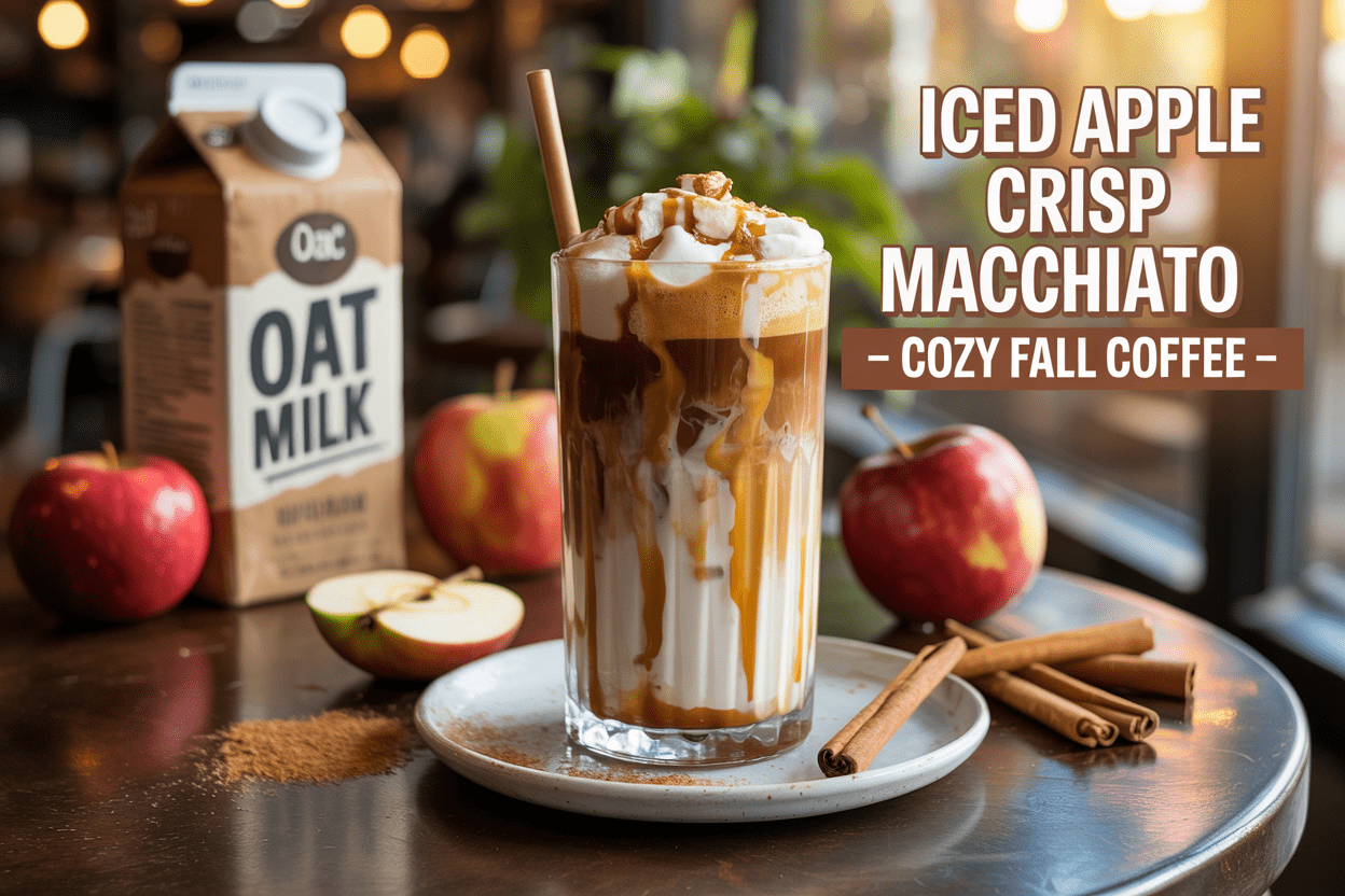 Iced & Hot Apple Crisp Macchiato (Better Than the Coffee Shop!)
