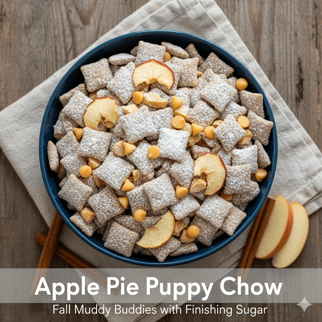 Apple Pie Puppy Chow (Fall Muddy Buddies with Finishing Sugar)