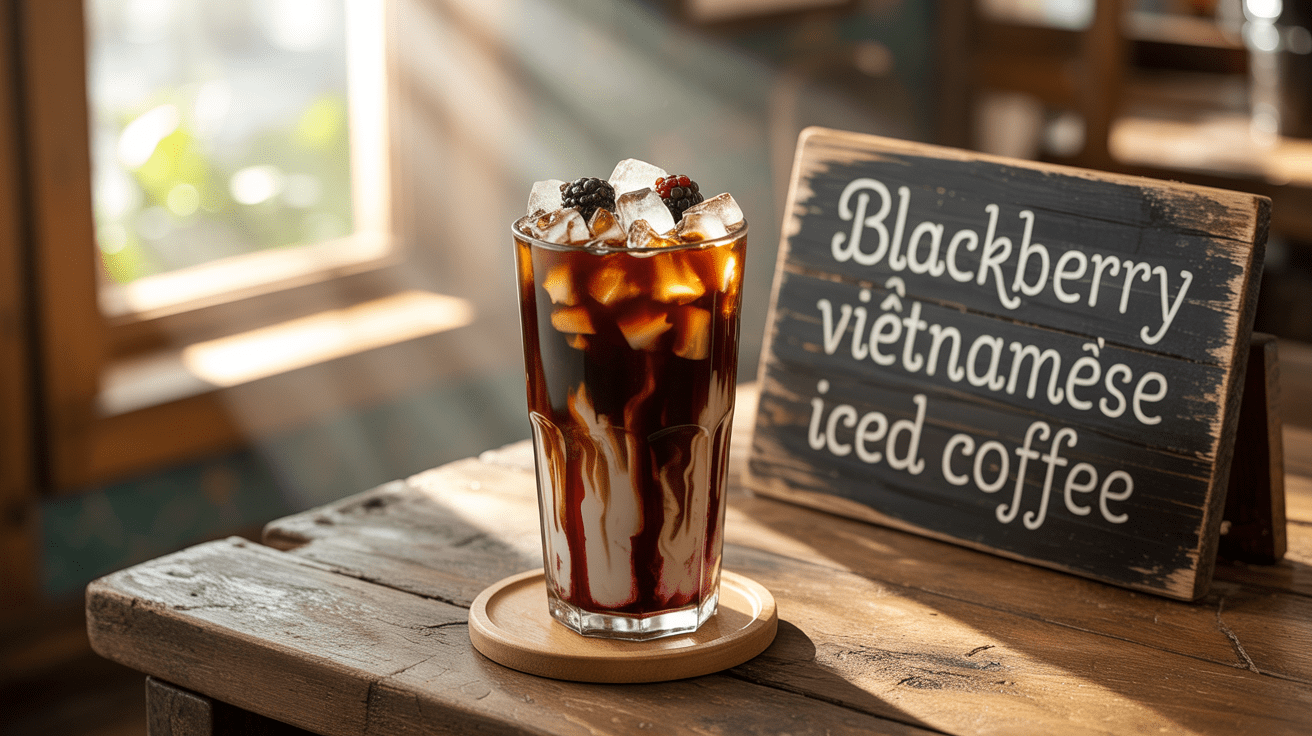 Blackberry Vietnamese Iced Coffee (Ca Phe Sua Da Twist)