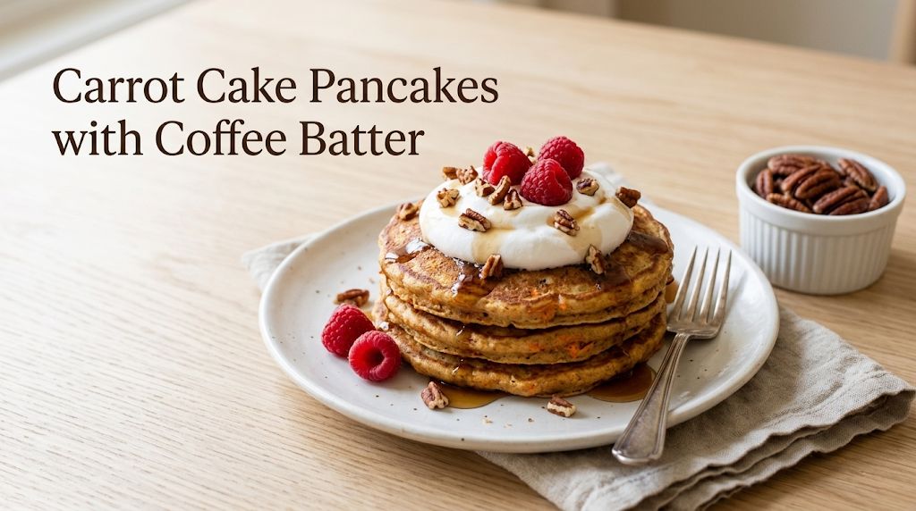 Carrot Cake Pancakes with Coffee Batter & Chai Spice
