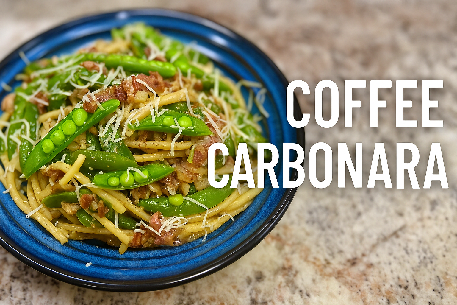 Coffee Carbonara with Bacon & Garden Veggies: A Savory Twist with a Jolt of Flavor