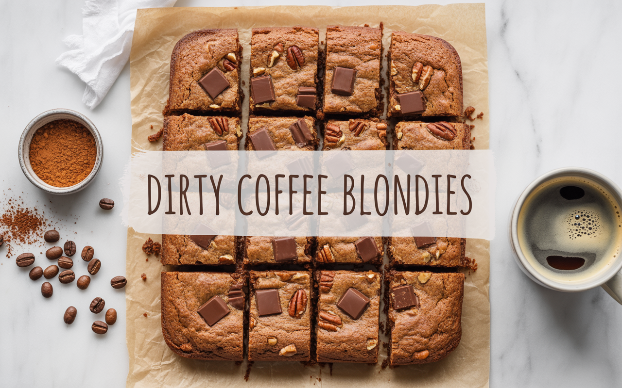 Dirty Chai Coffee Blondies — Bold, Spiced Dessert Bars