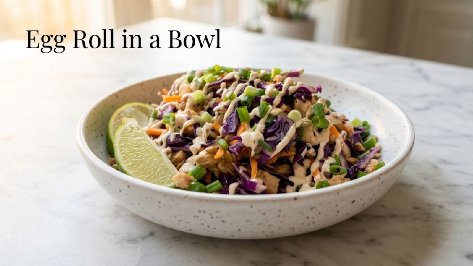 Egg Roll in a Bowl with Lentils and Roasted Vegetables