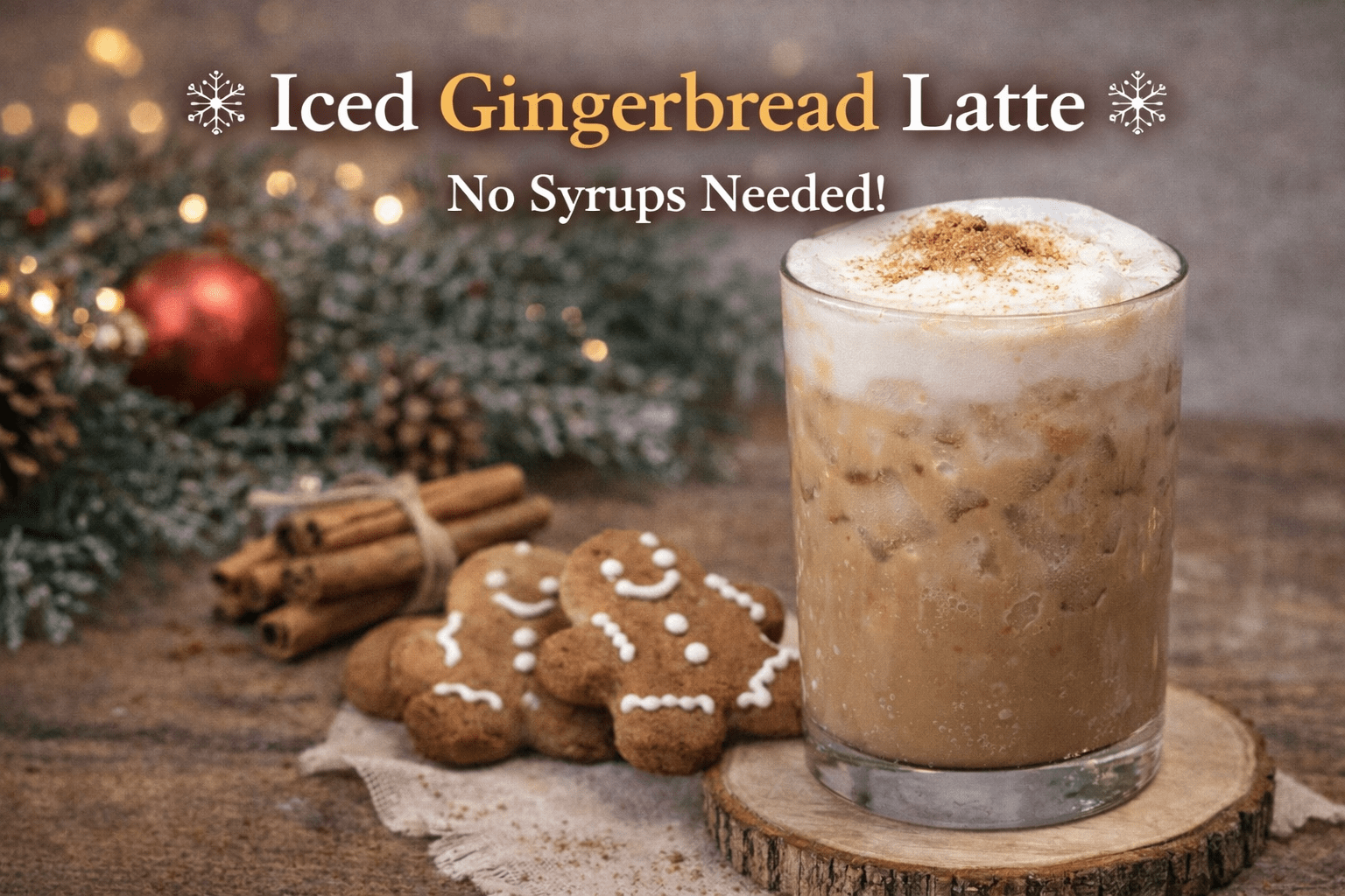 Iced Gingerbread Latte (No Syrups Needed!)