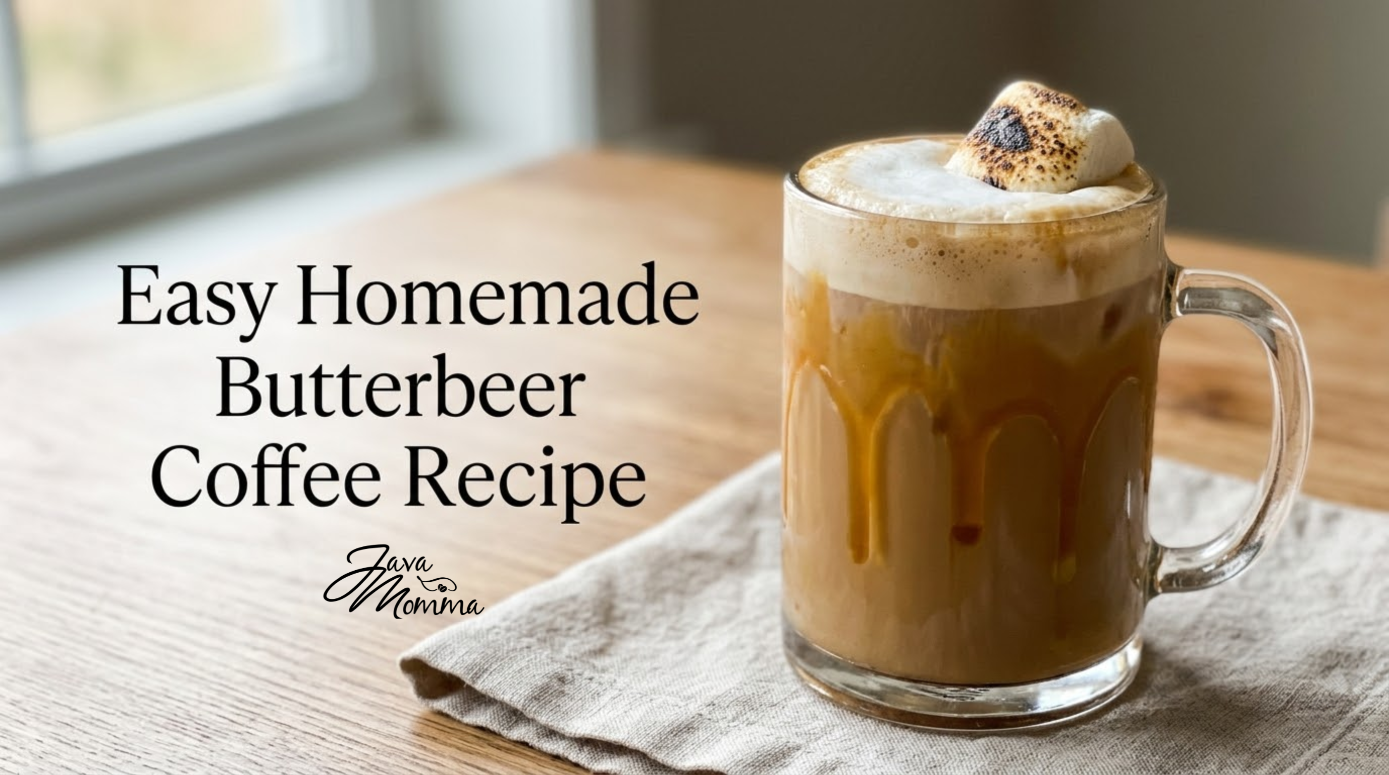 Easy Homemade Butterbeer Latte with Toasted Mallow