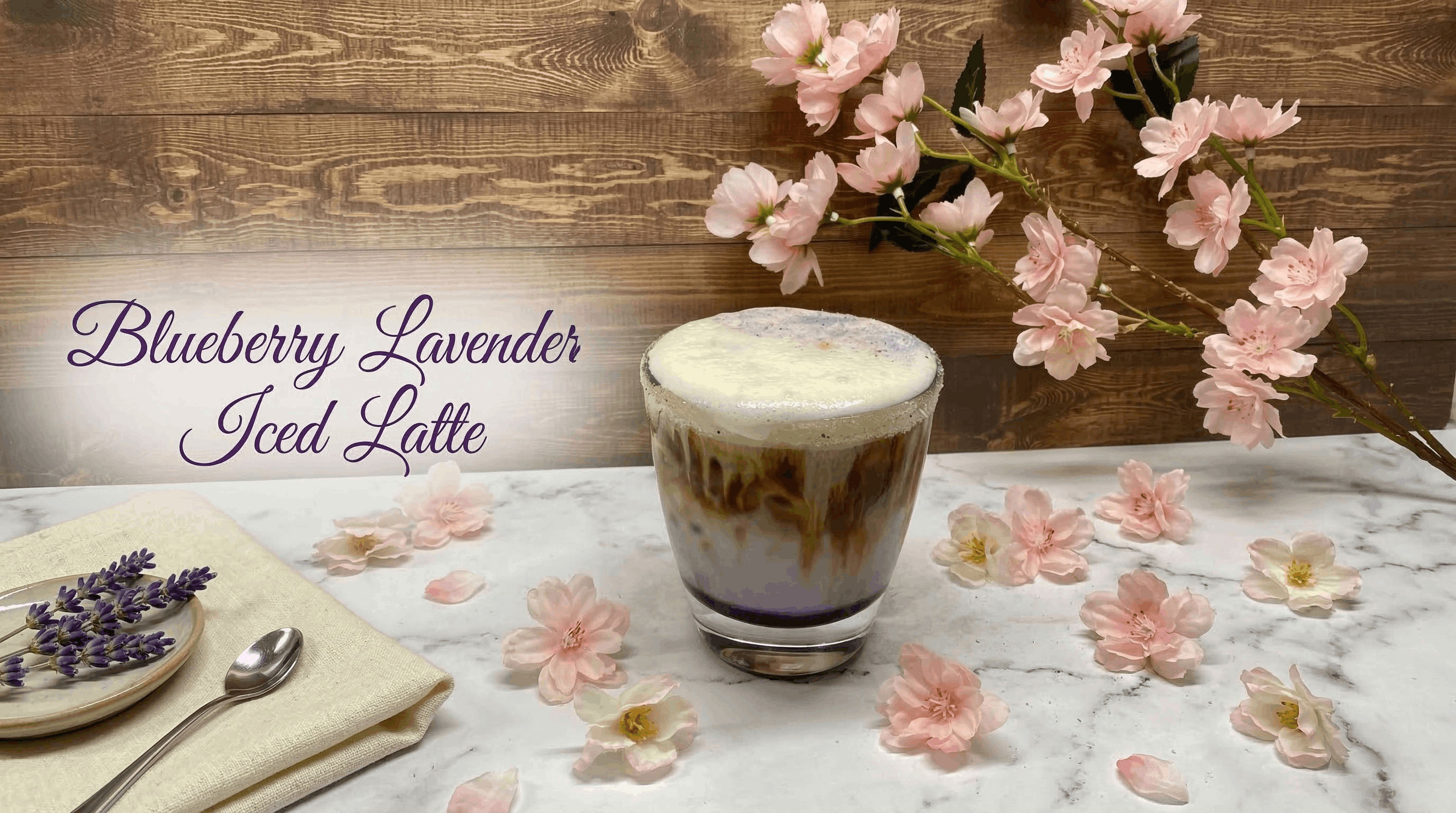Easy Blueberry Lavender Iced Latte
