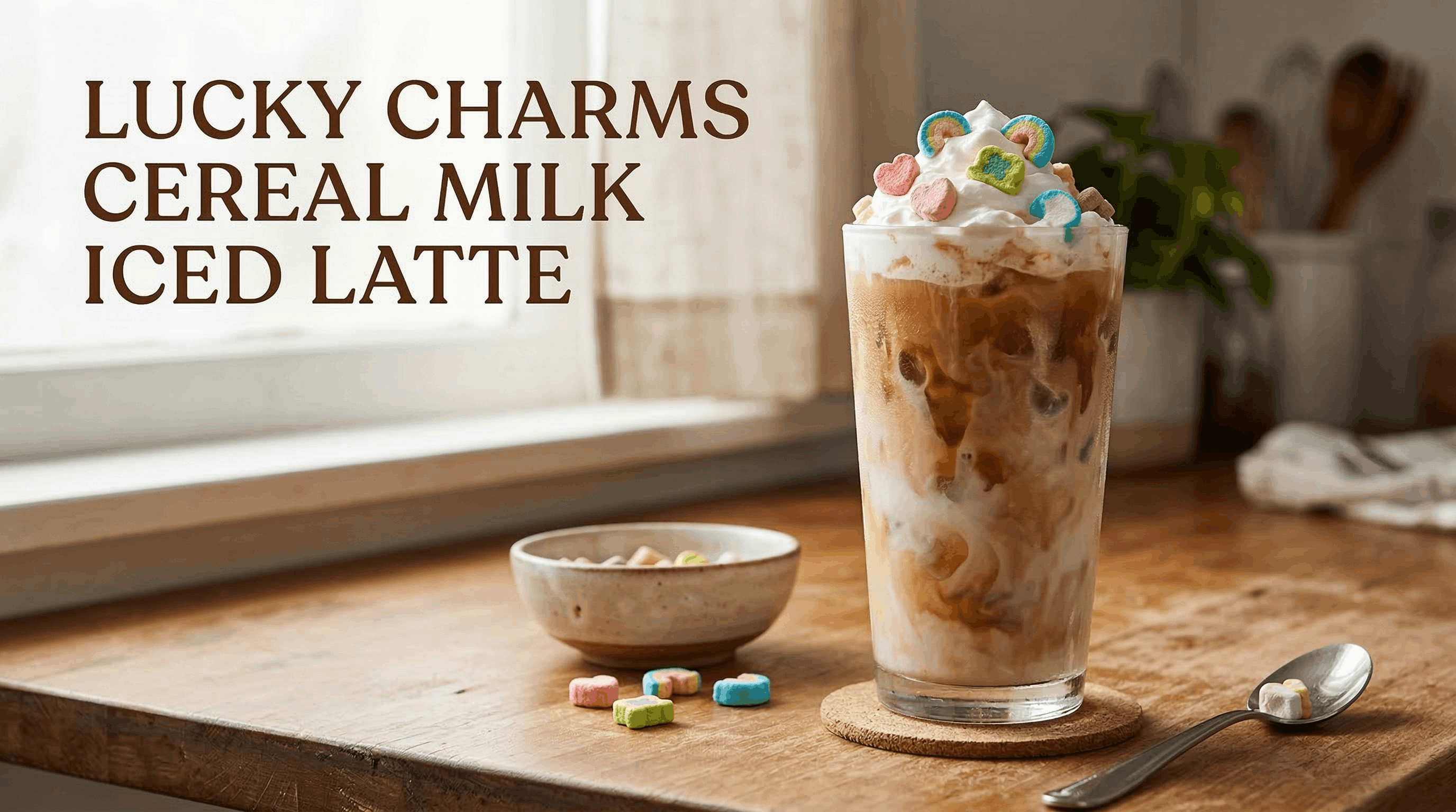 Lucky Charms Cereal Milk Iced Latte