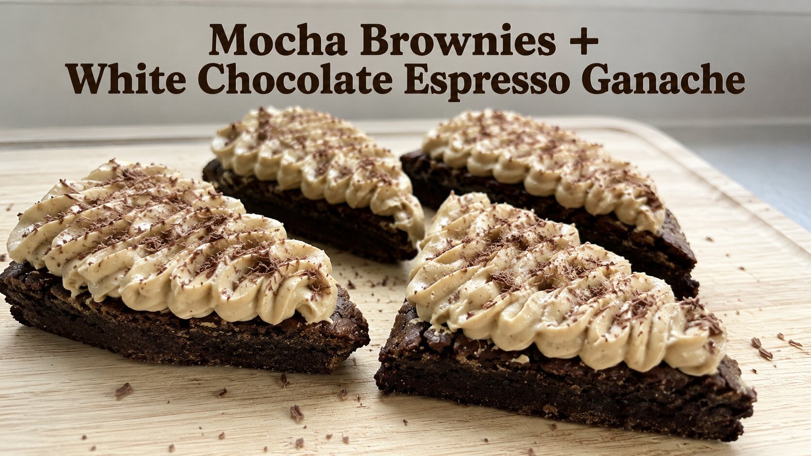 White Chocolate Espresso Ganache Brownies