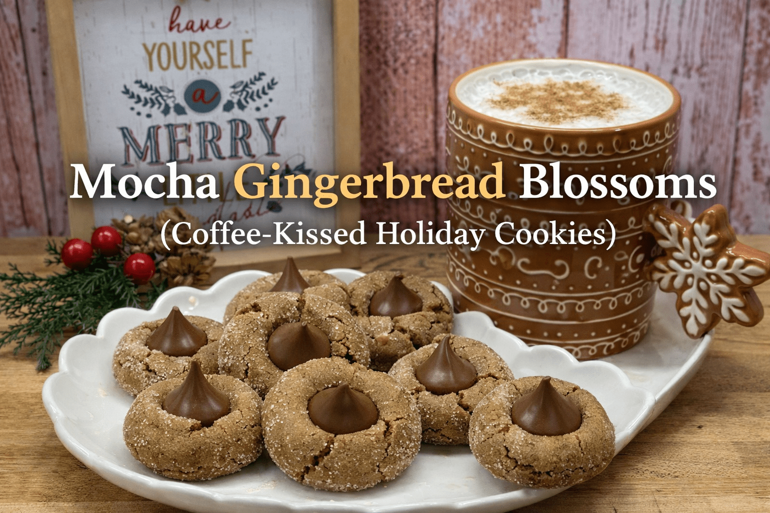 Mocha Gingerbread Blossoms (Coffee-Kissed Holiday Cookies)