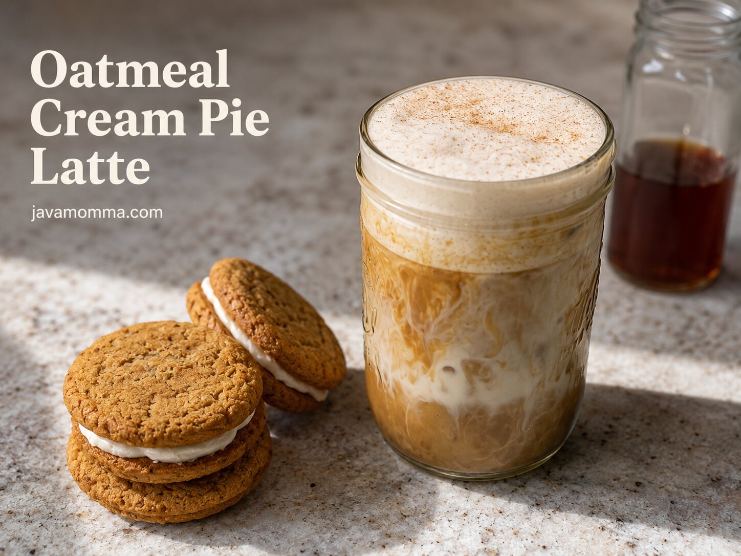 Oatmeal Cream Pie Latte with Toasted Marshmallow Syrup