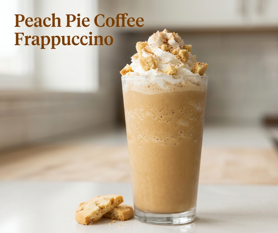 Peach Pie Coffee Frappuccino Recipe with Ice Cream