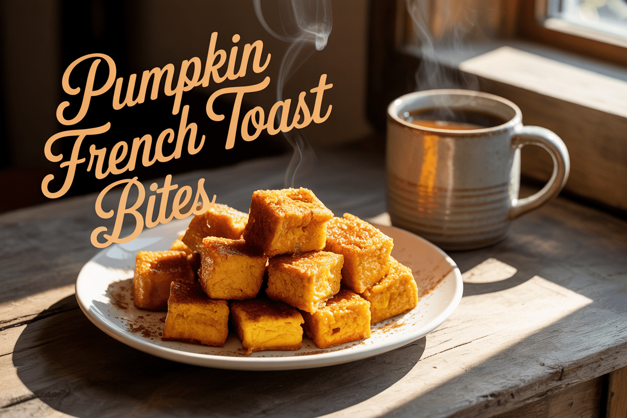 Pumpkin French Toast Bites 🎃☕