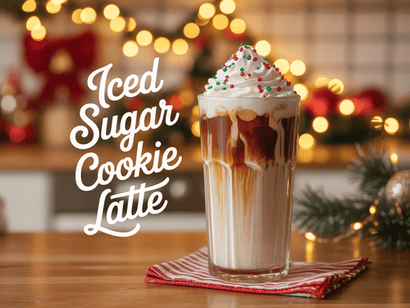 Copycat Starbucks Iced Sugar Cookie Latte (with Holiday Sugar Cookie C