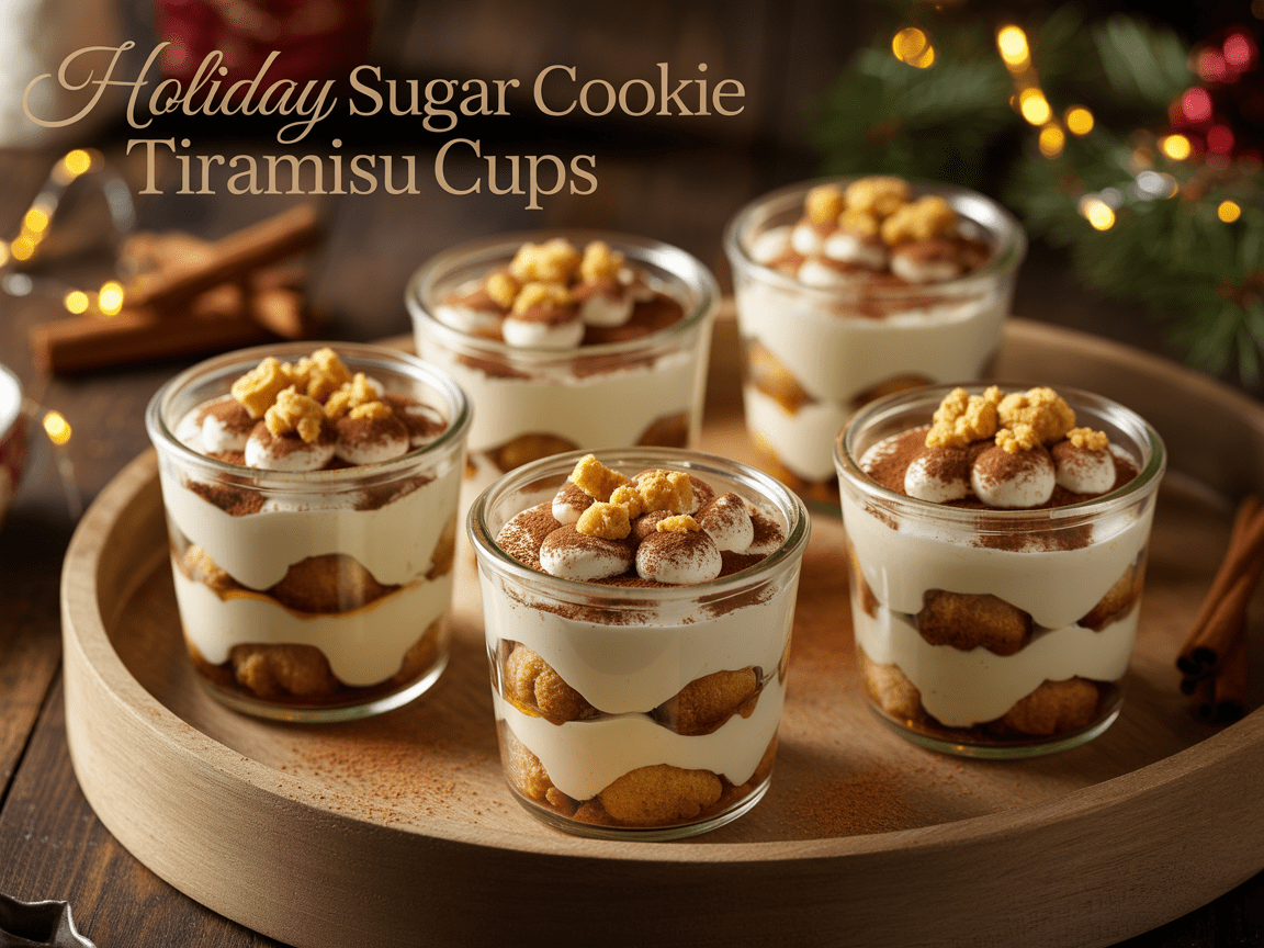 Holiday Sugar Cookie Tiramisu Cups