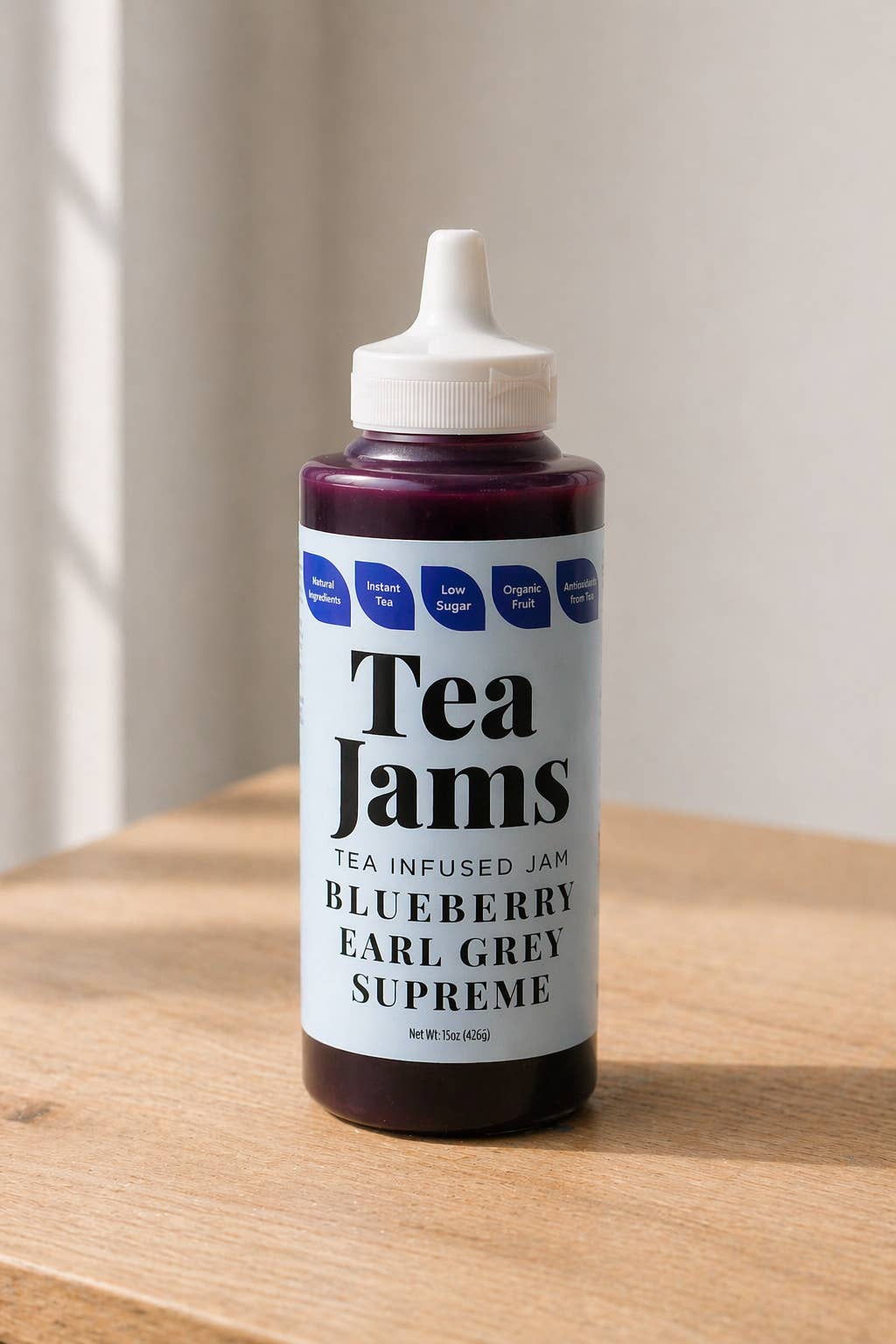 Blueberry Earl Grey Tea Jams - 15 ounce squeeze bottle