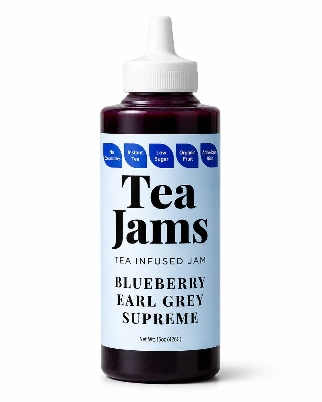 Blueberry Earl Grey Tea Jams - 15 ounce squeeze bottle