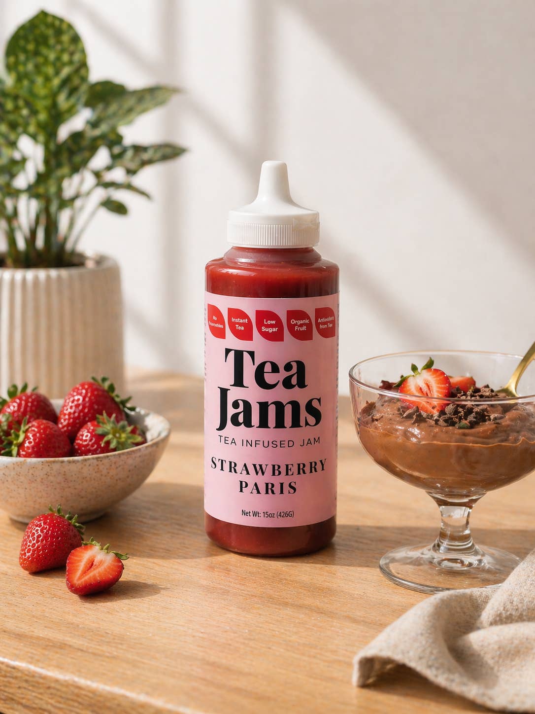 Tea Jams Strawberry Paris - 15 ounce squeeze bottle