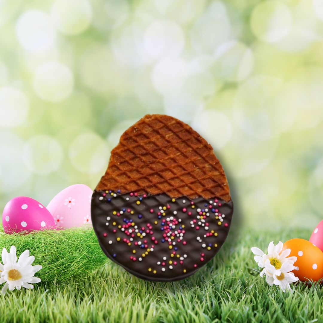 Easter Chocolate Stroopie Singles – Egg-Shaped & Dipped in Decadence!