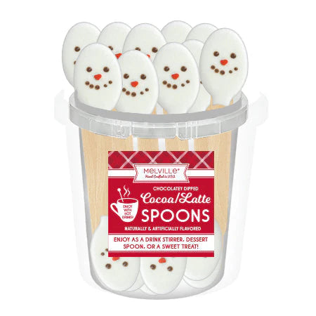 Snowman Face White Chocolatey Spoon ⛄  – Stir Up Some Frosty Fun ☕