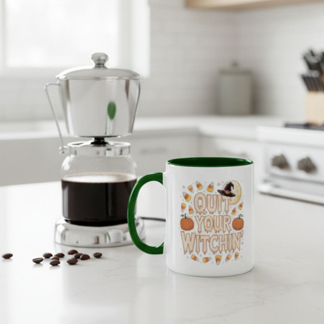 🖤 Quit Your Witchin’ Mug – Funny Halloween Coffee Mug
