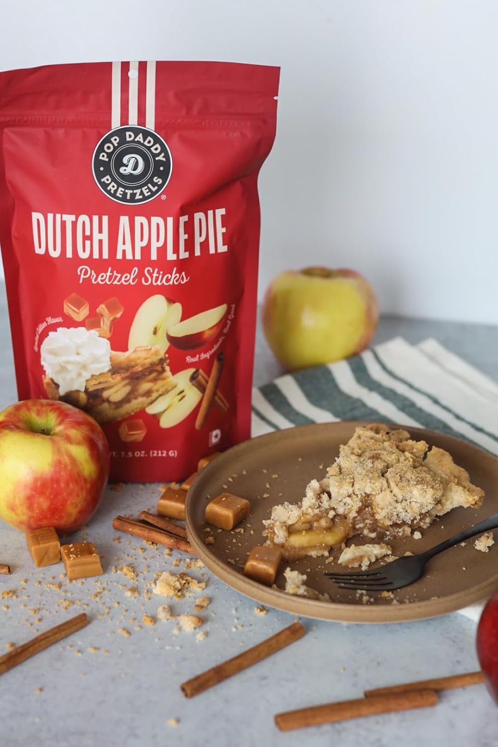 Pop Daddy Dutch Apple Pie Seasoned Pretzels – 7.5 oz Limited Edition