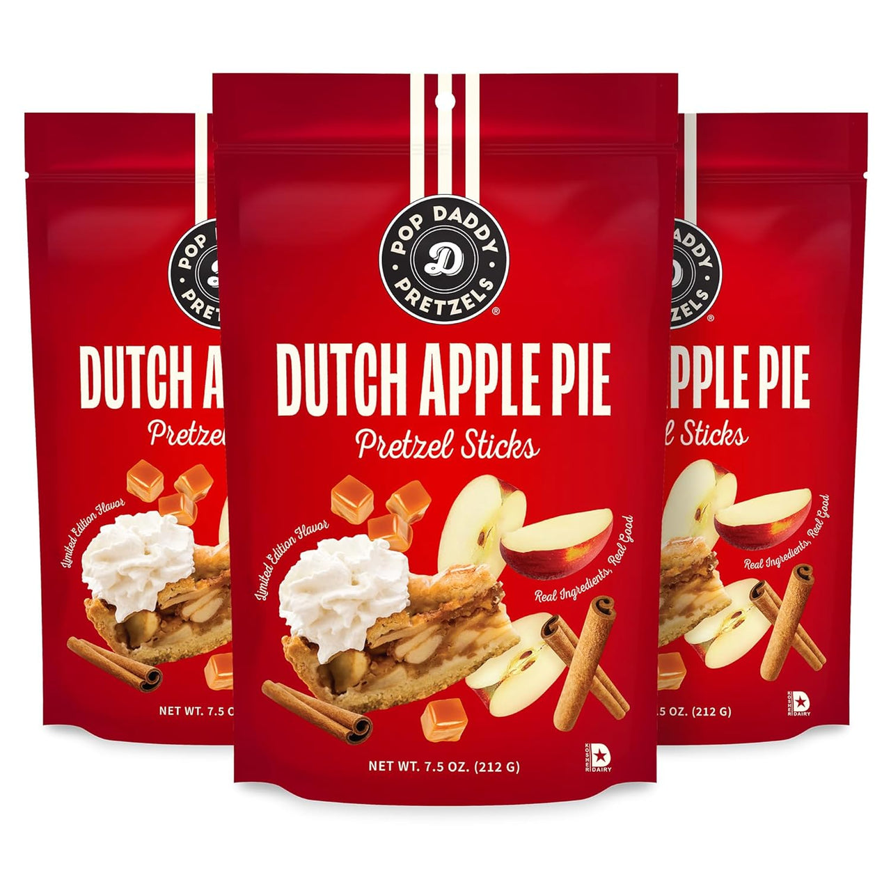 Pop Daddy Dutch Apple Pie Seasoned Pretzels – 7.5 oz Limited Edition