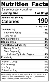 Thumbnail for Unicorn Poop Nut Butter 🦄 – Peanut Butter Brownie Magic with Sprinkles: 8 servings per container, 1 oz (28g) per serving. Each has 190 calories, 14g fat, 10g carbs (7g added sugars), 4g protein, 60mg sodium, no cholesterol.