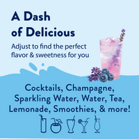 Thumbnail for Discover your perfect flavor and sweetness with our Blueberry Lavender Skinny Syrup – Sweet. Soothing. Sophisticated. 💜🍇✨ Enjoy this sugar-free syrup in cocktails, champagne, tea, lemonade, or smoothies—delicious in a pink drink with ice, blueberries & lavender!.