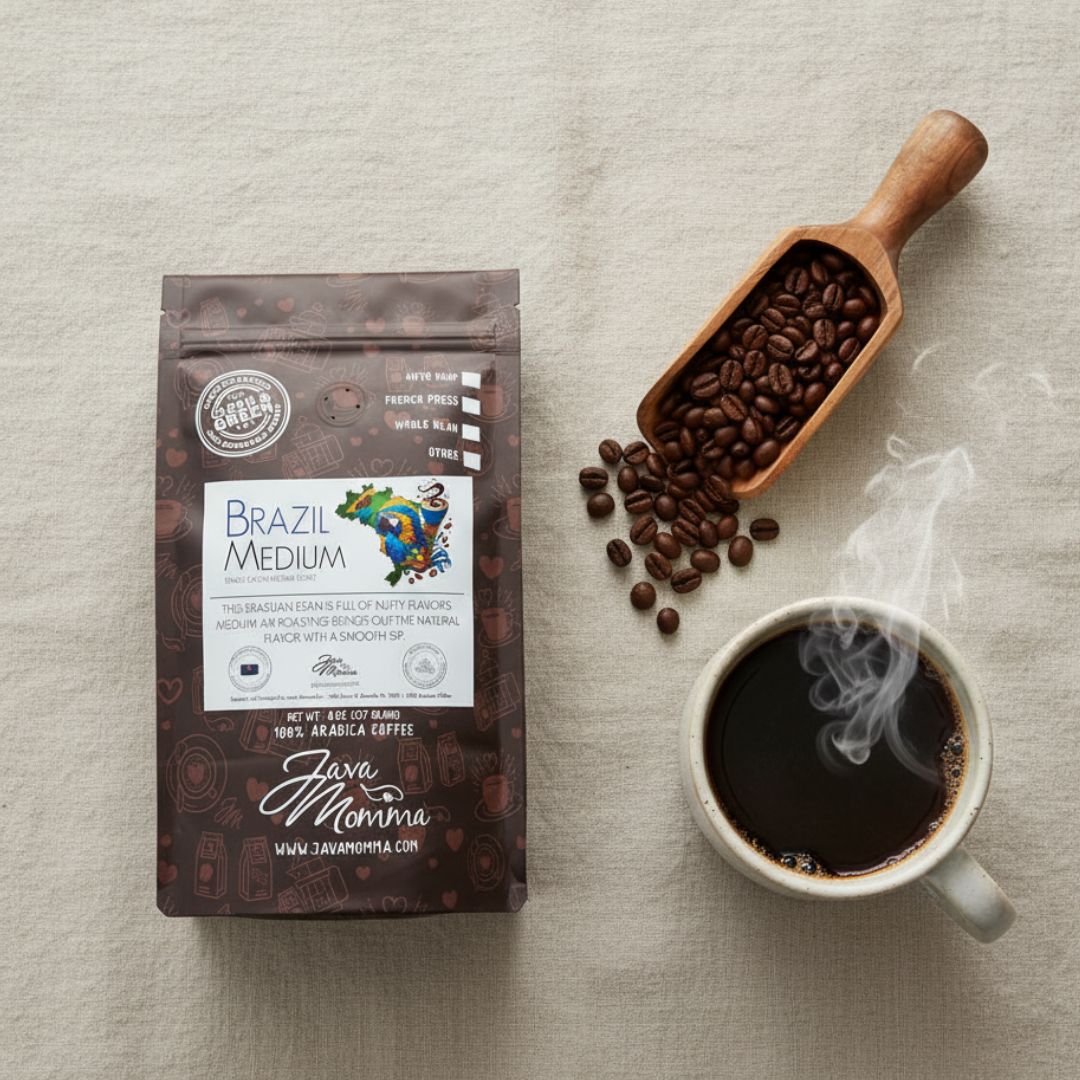 Brazil Medium Roast Coffee – Air-Roasted, Solar-Powered Smoothness