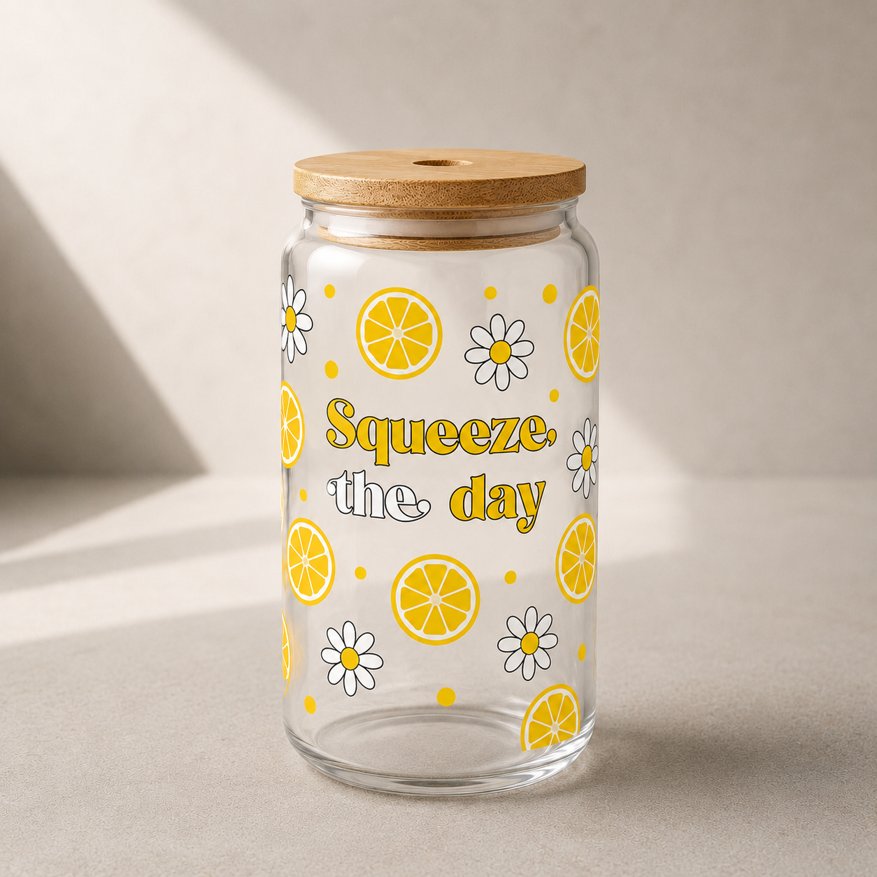 Squeeze the Day Glass Can Tumbler | Java Momma