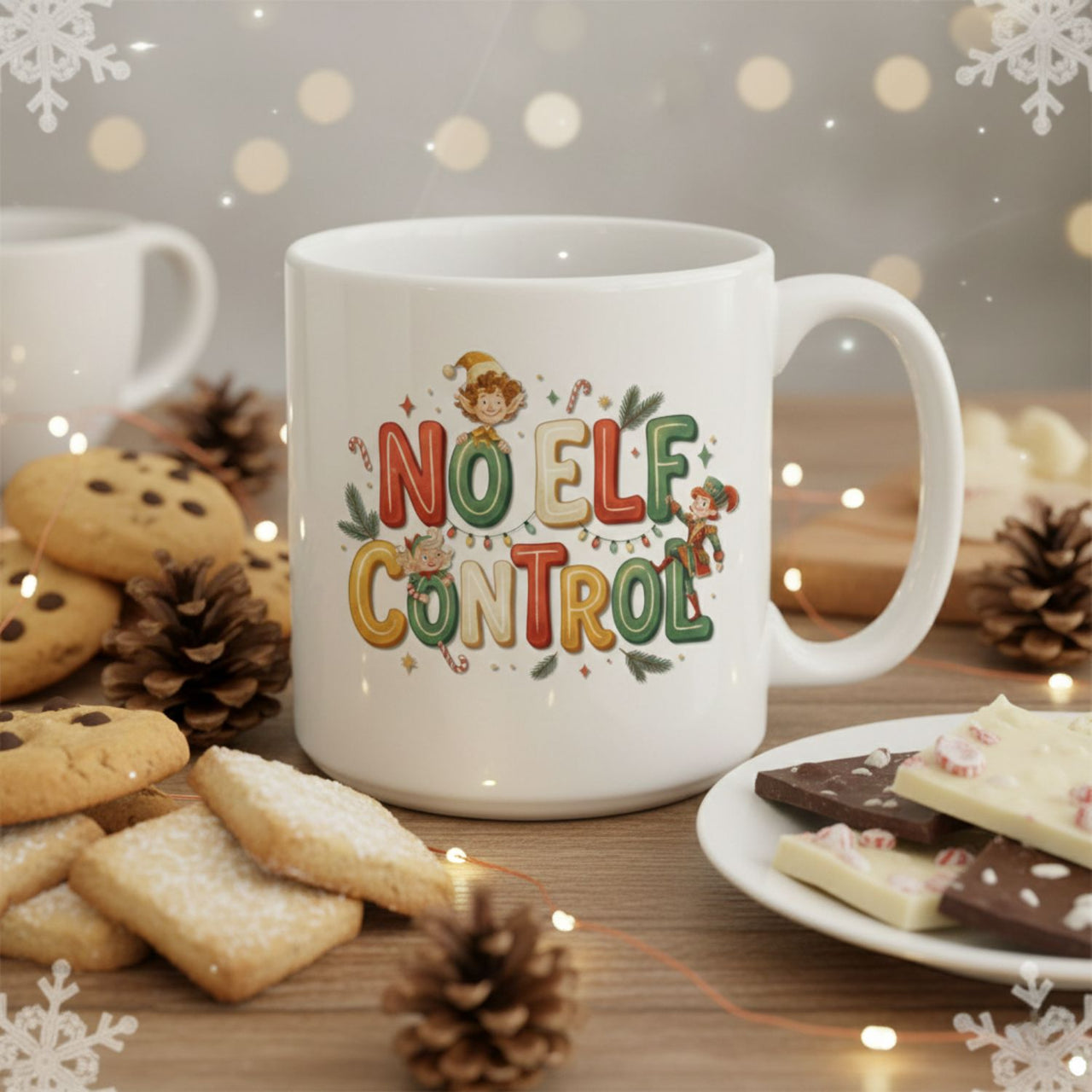 No Elf Control 20oz Mug – Oversized Holiday Mug for Maximum Caffeine & Mischief