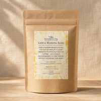 Thumbnail for Gentle Morning Blend in Kraft paper tea bag with 'Authentici Tea' label on a wooden surface