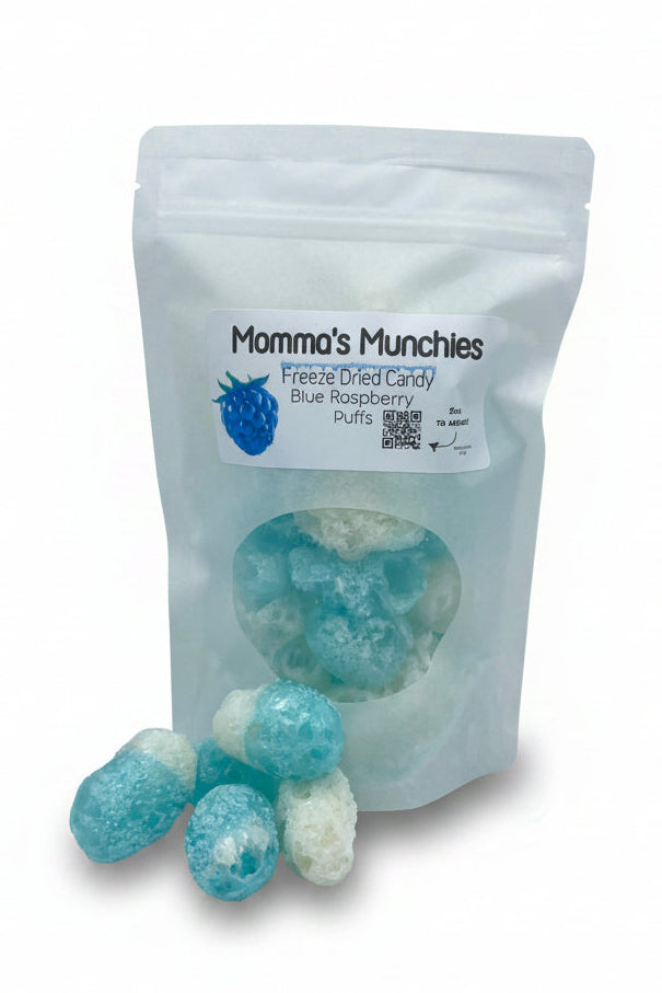 Blue Raspberry Puffs | Java Momma Munchies | Freeze-Dried Candy