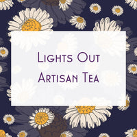 Thumbnail for A floral background with white and yellow daisies surrounds a white rectangle featuring Lights Out – The Herbal Lullaby Your Brain’s Been Waiting For 🌙😴💤, ideal for anyone seeking a calming or soothing herbal sleep tea.