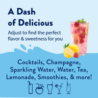 Thumbnail for A refreshing pink drink with raspberries, lemon, and mint sits by whole lemons on blue. Text highlights Sugar-Free Meyer Lemon Raspberry Skinny Syrup—Sweet Meets Zesty in Every Sip—for cocktails, smoothies, sparkling water, lemonade & more.