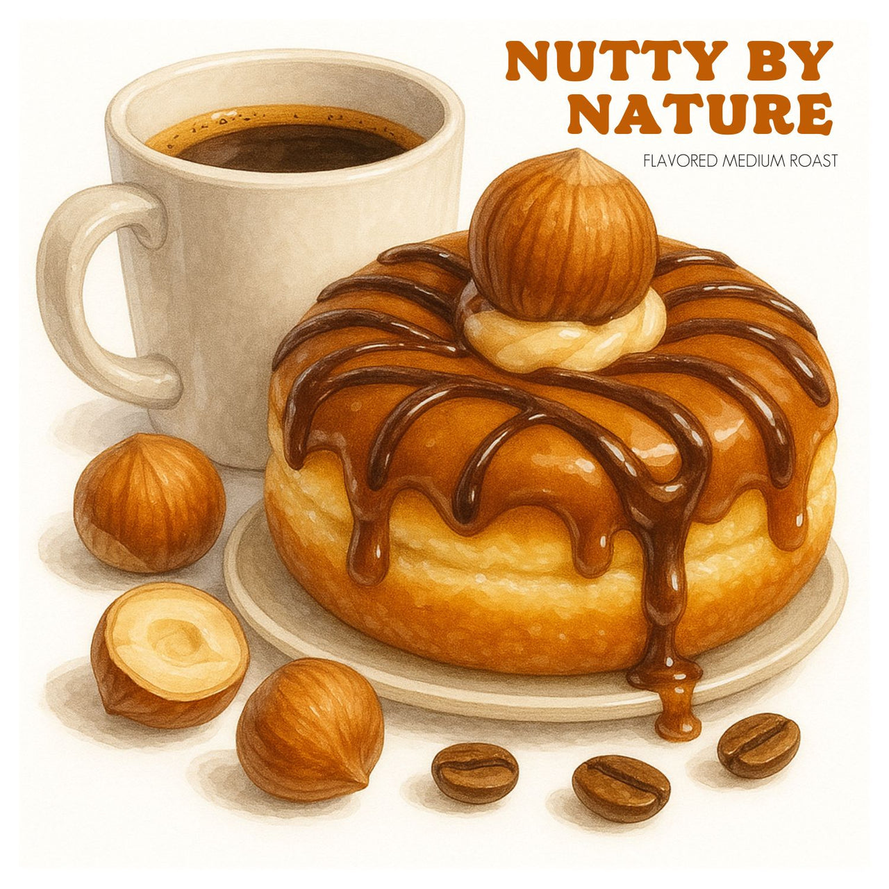 Nutty by Nature Flavored Coffee – Hazelnut, Glazed Donut & Chocolate Drizzle Vibes