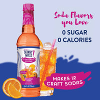 Thumbnail for A bottle of Orange Soda Skinny Syrup – Bright, Bubbly & Totally Throwback 🍊🥤✨ is next to a glass of sugar-free orange soda with ice and straw. Text: “0 sugar, 0 calories,” “Soda Flavors you Love,” “Makes 12 craft sodas.” Orange slices in front.