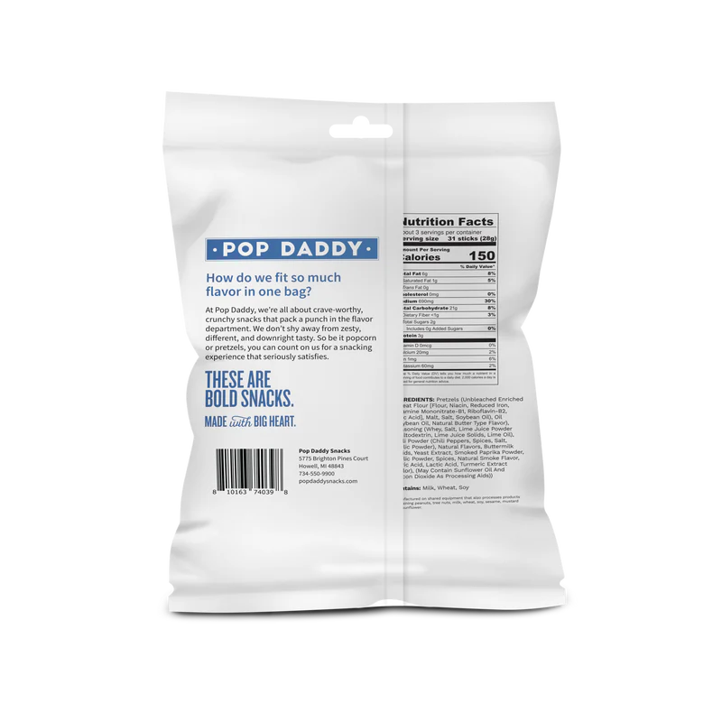 Pop Daddy Thai Honey Curry Seasoned Pretzels – 3 oz Snack Pack