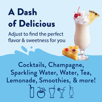 Thumbnail for A creamy cocktail with cherry and pineapple garnish sits by pineapple slices. Text highlights Pineapple Upside Down Cake Skinny Syrup – Dessert Meets Paradise 🍍🍰✨ for sweetening cocktails, tea, lemonade, smoothies & more. Drink illustrations appear below.