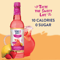Thumbnail for A bottle of Strawberry Pink Lemonade Concentrate – Sweet, Tart, & Totally Refreshing 🍓🍋✨ sits by a pitcher of pink drink, strawberries, and a lemon. Text reads: Taste the Sweet Life. Only 10 Calories, 0 Sugar—perfect for keto!.