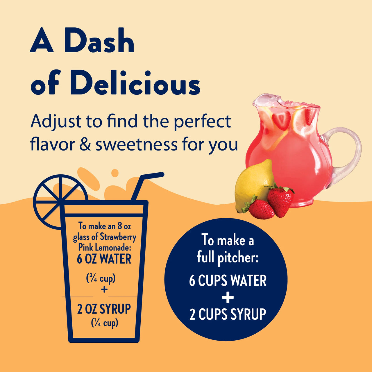 A pitcher of Strawberry Pink Lemonade Concentrate – Sweet, Tart, & Totally Refreshing 🍓🍋✨ with strawberries and lemons. Recipe: 6 oz water + 2 oz concentrate per glass; for a pitcher: 6 cups water + 2 cups concentrate—refreshingly keto-friendly!.