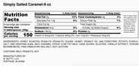 Thumbnail for Nutrition facts for 🧂 Bnutty Simply Salted Caramel Peanut Butter: 2-tbsp (from 9 oz jar) has 150 calories, 9g fat, 14g carbs, 6g sugar, and 6g protein. Made with honey roasted peanuts, caramel syrup, oils & Pink Himalayan salt. Contains milk, peanuts & soy.