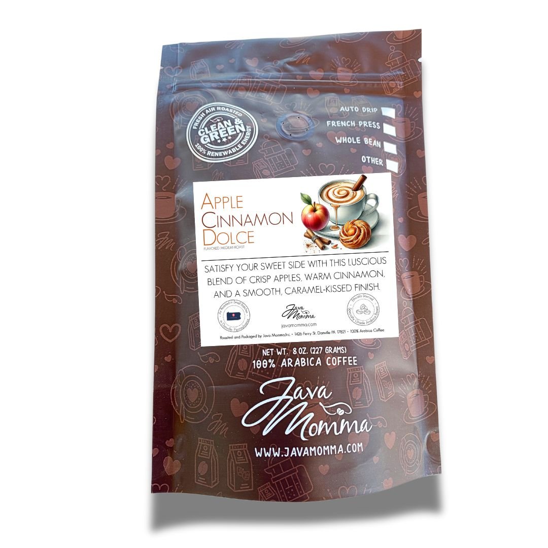 Apple Cinnamon Dolce Flavored Coffee - Single Origin Medium Roast - Java Momma