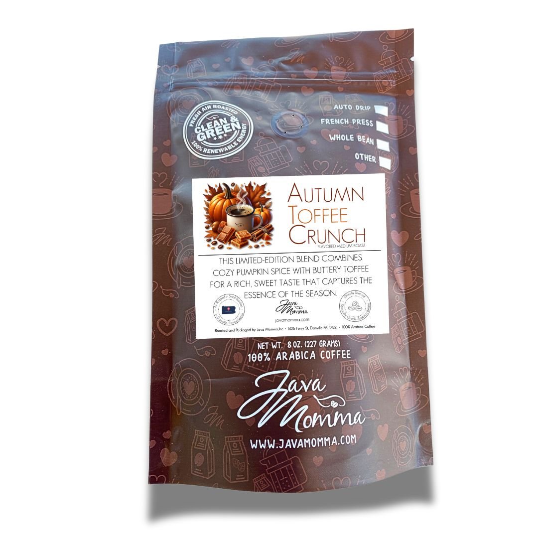 Autumn Toffee Crunch Flavored Coffee - Single Origin Medium Roast - Java Momma