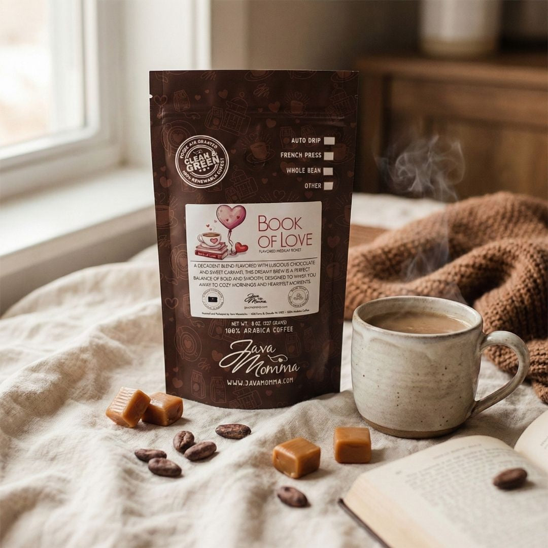 Book of Love Coffee – Chocolate Caramel Medium Roast | Java Momma