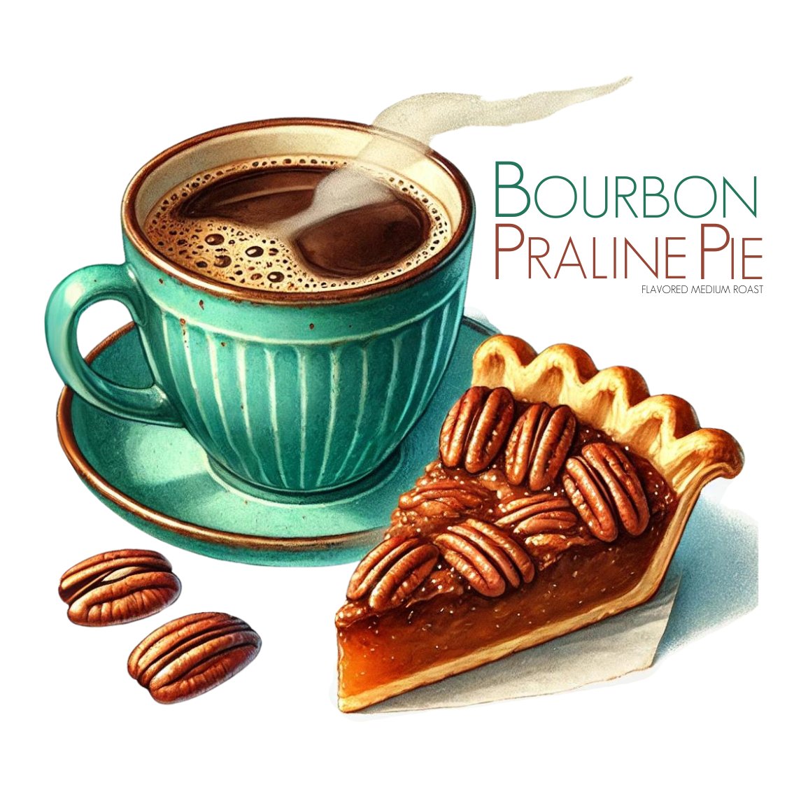 Bourbon Praline Pie Flavored Coffee - Single Origin Medium Roast - Java Momma