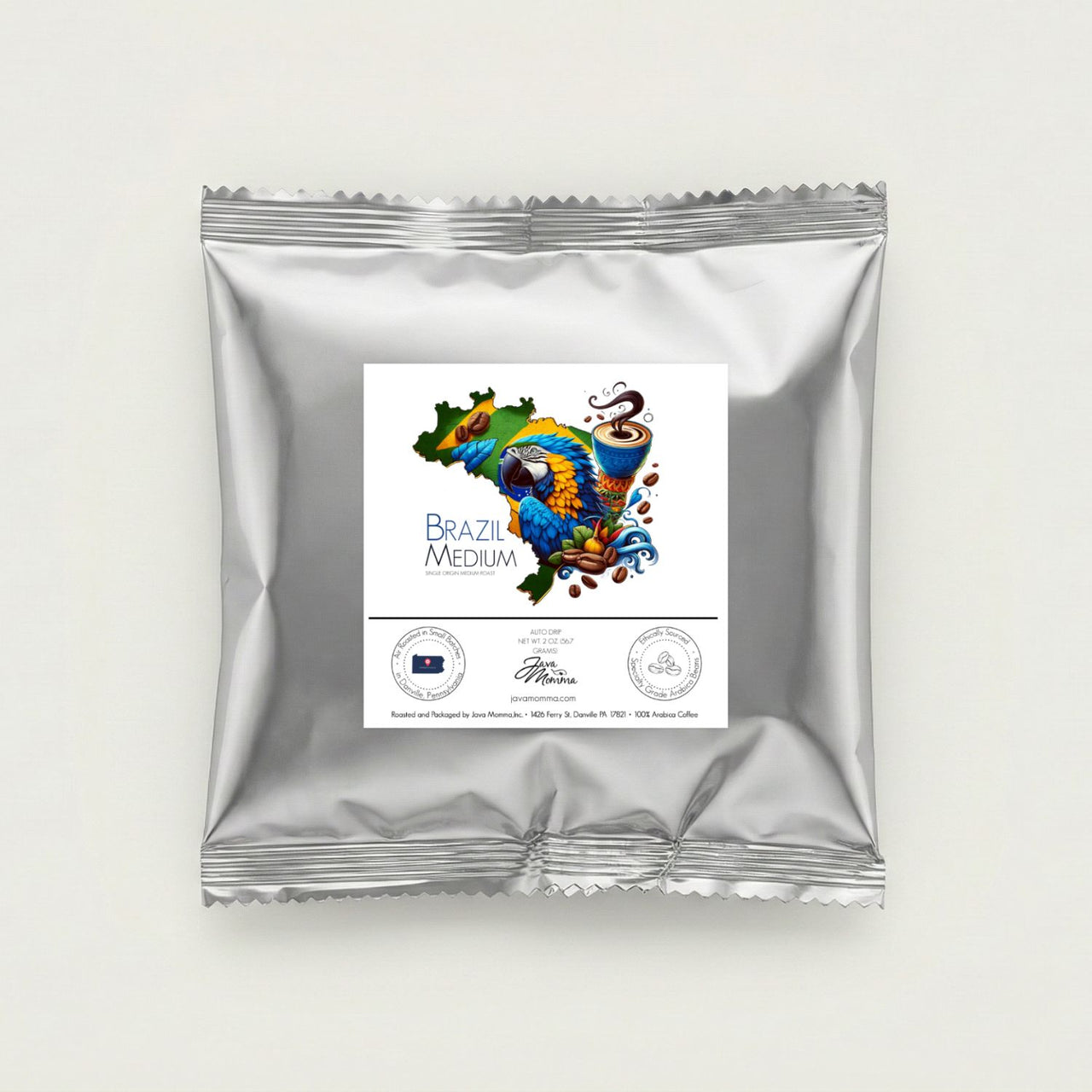 Brazil Medium Roast Coffee – Air-Roasted, Solar-Powered Smoothness